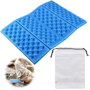 折り畳み座布団アウトドアマットクッションレジャーマット折りたたみアルミレジャーマットキャンプ座布団クッション防水超軽量断熱野外登山キャンプ公園用(1*青)携帯便利収納袋付き