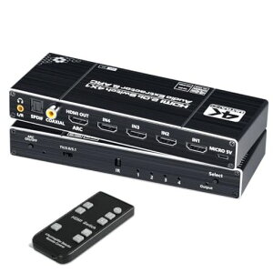 ELEVIEWHDMI�ؑ֊�4����1�o�͌��f�W�^��/ARC�Ή���������4K60HzHDRHDCP2.3|PS5�Ή������ؑփ����R���t���x���Ȃ�EHD-804N