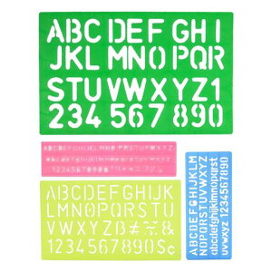 KKLMテンプレート英数字レターDIY絵画塗装道具4枚セット英数字レター大文字アルファベット数字描画用テンプレート製図定規ステンシルシート繰り返し利用可能