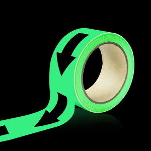 seimeinoki高輝度蓄光テープ矢印付出口標識幅5cm長さ10m蓄光シール防水蛍光テープ長時間発光強い粘着性夜光テープ転倒防止防災対策キッチン/廊下/階段/壁屋内外兼用