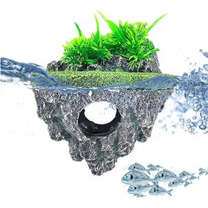 アクアリウムオブジェ水槽オーナメント水槽用人工石装飾フローティングオーナメントロッカリー浮遊造園石洞窟シェルター金魚観賞魚隠れ家水槽造園水槽用石飾りオブジェ置物水槽用ア…