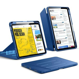 ESR iPad Air 11�C���` �P�[�X M4/M3/M2(2026/2025/2024)iPad Air ��5/4����(2022/2020)�Ή� �y�����[ �O�܂�X�^���h �c���Ή� ���p�x���� �ϏՌ� �S�ʕی� �I�[�g�X���[�v Pencil