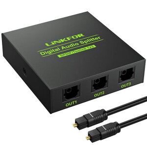 LiNKFORSPDIF/TosLink���f�W�^�����z��1����3�o��LPCM2.0DTSDolby-AC3�ɑΉ�USB�P�[�u���ƌ��P�[�u���t��PS3/XBOX/Blue-Ray/DVD�v���[���[/HDTV/STB/�A���v�ɑΉ�