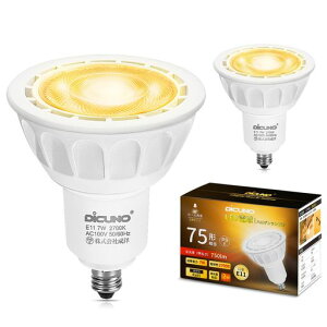 DiCUNO E11���� LED�d�� �X�|�b�g���C�g ������Ή� 7W 75W�`�n���Q���d������ �d���F 2700K 750lm LED�X�|�b�g���C�g �L�p ���P�x AC100V PSE�F�؍ς� �z���C�g 2��