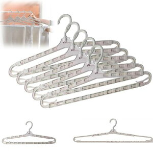 VorsiProバスタオルハンガー5本セットタオルハンガー伸縮式洗濯ハンガー衣類ハンガー360度回転フック洗濯物ハンガー干し分け角ハンガー着物ハンガー伸縮バスタオルハンガーシーツハンガ…