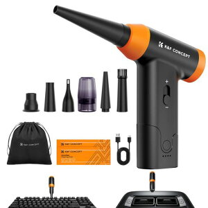 K&FCONCEPT�d���G�A�_�X�^�[�u�����[150000RPM������2in1�����z�����p���i�K���ʒ���6��ރm�Y���t��e�ʃo�b�e���[USB-C�[�d�������Ԏg�p���^�y�ʐ��/�ԓ�/PC/�L�[�{�[�h/�J����/BBQ/�Ƌ�|��