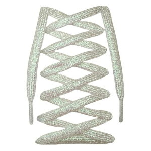 [Teeoff]2PairsGlitter&MetallicSparkleFlatShoeLaces2���g����&���^���b�N�X�p�[�N�����^�C�v�V���[���[�X(White51.2�h(130CM))