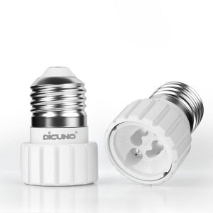 DiCUNO E26�E�������GU10 �����ϊ��A�_�v�^�[ �d���\�P�b�g �ő�d����200W 160�x�ϔM 2�Z�b�g