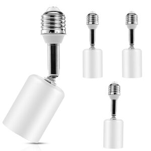 YgmylandbbE26E27延長用アダプター、スタンダードランプソケット、卓上ランプ、シーリングライト、ペンダントライト用ねじ込みランプホルダー、屋内使用、e26延長、ホワイト(4個入り)