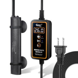 hygger水槽用ヒーター25W20-30L水槽適用20~32°C温度調節デジタル表示コントローラー付き過熱保護機能付き小型ヒーター水槽水温管理用縦横設置可能省エネ熱帯魚・観賞魚対応