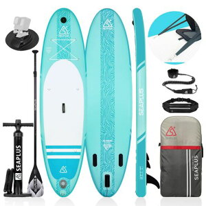 SUP�{�[�h �T�b�v�{�[�h SEAPLUS �X�^���h�A�b�v�p�h���{�[�h �C���t���[�^�u�� sap �J�����T�|�[�g�t�� �T�[�t�{�[�h ���S�� �ނ� ���[�X ����U�� ���K CL-G 320 * 81cm*15cm �ő�ύڏd��140kg �t�c