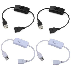 GLOWZEN usb �X�C�b�` �I�X ���X �����P�[�u��30CM �쓮���R�[�_�[�p�ALED�f�X�N�����v�AUSB�t�@���ALED�X�g���b�v (4�Z�b�g)