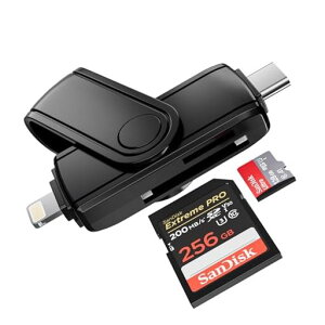 SD�J�[�h���[�_�[iPhone/iPad�p2-in-1iPhoneSD�J�[�h���[�_�[SD/TF�����ǂݏ���OTG�Ή��ʐ^/����o�������]��iPhone/iPad/iOS/Android�X�}�z/MacBookPro