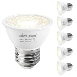 DiCUNOLED�d��E26����LED�X�|�b�g���C�g���F6W60W�`�n���Q���d������4000K660lm�L�p60°���P�xCRI90AC100-240V�������Ή�PSE�F�؍ςݖ{�̔�6��