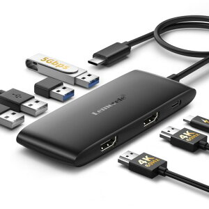 USB�n�uHDMI2�|�[�g4K�Ή�����4K@60HzUSBC�h�b�L���O�X�e�[�V����hdmi2������ʊg��4K60Hz2��ʏo��7in1TypeC�n�uLemorele100W�}���[�d5Gbps�����f�[�^�]��