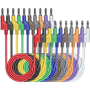 Cleqee4mm�o�i�i�v���O-�o�i�i�v���O�e�X�g���[�h10PCS�X�^�b�J�u���v���O�e�X�g���[�h�ςݏd�ˉ\�≏PVC�P�[�u�����C���[3.3ft/1m�}���`���[�^�[�d�C�e�X�g�p1000V/15A