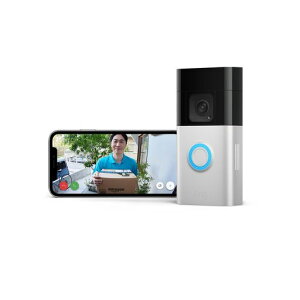 RingBatteryDoorbellPlus(�����O�h�A�x���v���X�o�b�e���[���f��)|�㉺���E150°�̃��C�h�ȃJ��������p�A1536pHD+�r�f�I�A�d���H���s�v�ȃX�}�z�Ή��h�A�z���E�C���^�[�z��|Ring