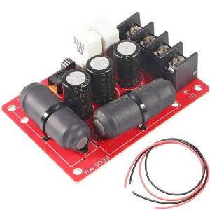 Youmile200Wピュアベースサブウーファークロスオーバー2ウェイスピーカーオーディオクロスオーバー2次クロスオーバーDIYホームシアター(赤と黒のケーブル付き)