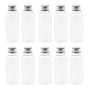 Coollooda小瓶ミニボトル小物入れ保存容器小分け50ml10個セットスパイスボトル調味料ボトルガラスボトルPETプラスチック製丸薬、小物、液体などの保管party、喫茶店、結婚式