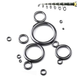 YJRUNFUガイドリング釣りロッド先端修理キット直径2.3~30mm14サイズ28個セット釣り竿修理キット修理キット交換フィッシング用釣具アクセサリー