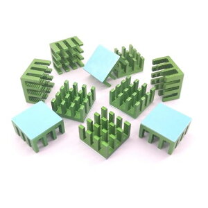 Easycargo10個14mmアルミヒートシンク14x14x8mm+事前適用3M8810冷却クーラーGPUチップVRAMVGARAM14mmx14mmx8mm用グリーン