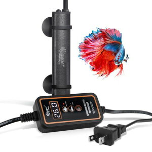 hygger水槽用ヒーター20~32°C温度調節過熱保護機能付きデジタル表示コントローラー付き30-60L水槽適用小型ヒーター水槽水温管理用縦横設置可能省エネ熱帯魚・観賞魚対応50W