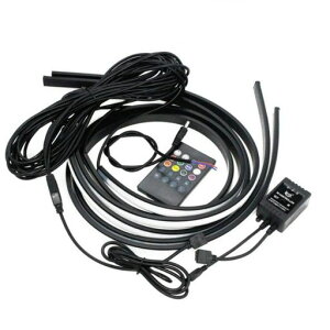 Ranzek 7�F4pcs LED�e�[�v���C�g�h���I�[�g�J�[�A���_�[�O���[�V�X�e���l�I�����C�g�L�b�g�X�g���b�v���C�����X�����R��2 x 90cm��2 x 120cm
