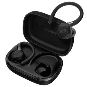 JVC�P���E�b�h Victor HA-EC77T-B ���C�����X�C���z�� Bluetooth 5.4 �m�C�Y�L�����Z�����O �C���[�t�b�N �X�|�[�c �}�C�N�t�� ���^ �y�� �h�� �h�o IP57 �{�̎���6.0g(�Ў�) �ő�40���ԍĐ� �u���b�N