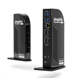 Plugable14-in-1USB-C�h�b�L���O�X�e�[�V����HDMI4�䃂�j�^�[�Ή�100W�[�d-Windows�pThunderbolt3/4�Ή�(USB-Cx1�AUSB3.0x1�A�C�[�T�l�b�g�ASD