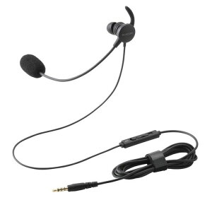 �G���R�� �L���w�b�h�Z�b�g 3.5mm 4�Ƀ~�j�v���O �}�C�N�t�� �C���i�[�C���[ �J�i���^ �Ў� �ϊ��P�[�u���t (4�� - 3��) �u���b�N HS-EP21MTBK