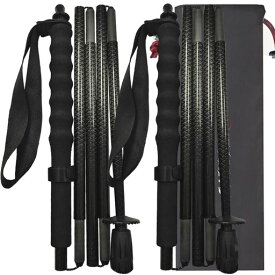 KHEALINGトレッキングポールカーボン折畳み【超軽量110g/120g/130G】炭素繊維登山ポール5節2本セット110/120/130cmハイキングポール滑り止めコンパクト遠足登山用品徒歩キャップ吸湿発散性に