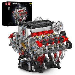Mould King 10130 MOC�Z�p(V8)8�C���G���W������K�\�����G���W���V�����_�L�b�g�A3.9���b�g���c�C���^�[�{V 8�G���W���Z�p�N�����v�u���b�N�L�b�g�A�o�b�e���[�{�b�N�X(2718��+)���܂�