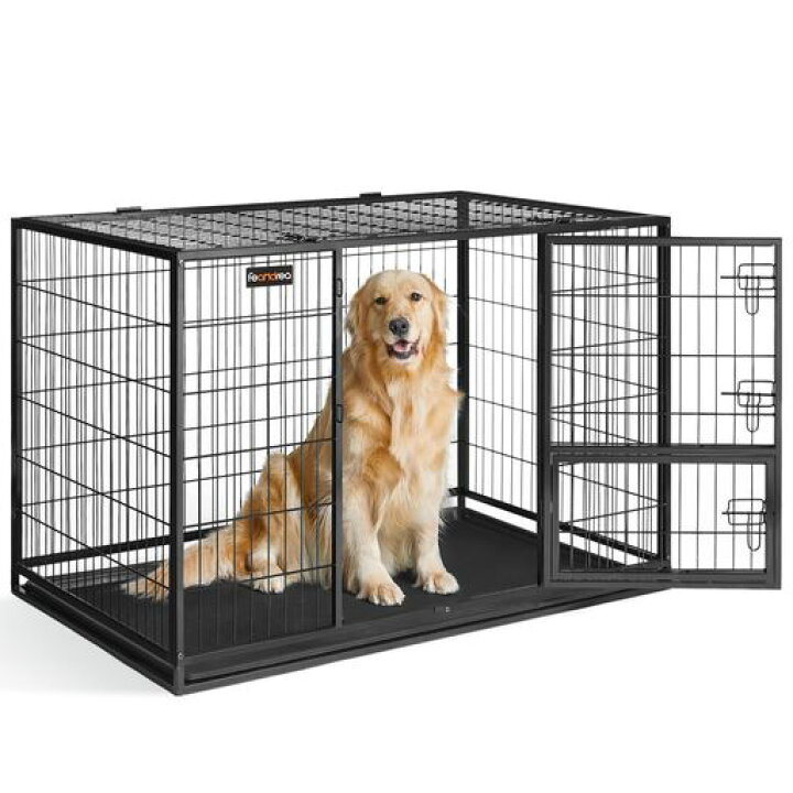 楽天市場】FEANDREA犬ケージ大型犬用ダブルドア付きトレー付きペット 