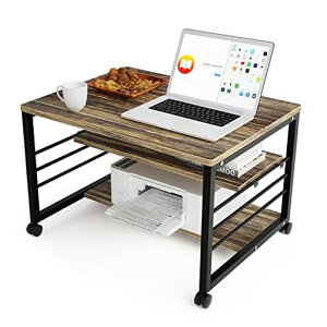 DEWELパソコンデスク60cm幅ローデスクロータイプデスク省スペースコンパクトpcデスク机プリンター収納キャスター付き作業台作業机棚付き収納シンプルナチュラル北欧おしゃれキャスター…