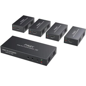 POC HDMIエクステンダー LAN 3D分配器 4出力 遅延なし60m安定転送距離伝送 HDMI スプリッター 延長機 送受信機セット 分配4台 4画面 エクステンダー 1080@60Hz PW-HT226P4-IR-JP