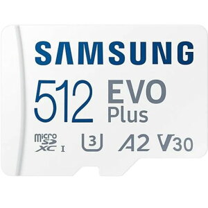 Samsung(�T���X��)EvoPlus(�G�{�u���X)microSDSDXCU3Class10A2�������[�J�[�h130MB/�bSD�A�_�v�^�[�t��2021�N(512GB)