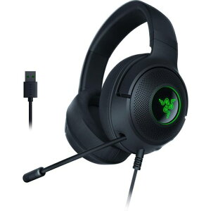 RazerKrakenV3X�L��USB�Q�[�~���O�w�b�h�Z�b�g:�y�ʍ\��-Triforce40mm�h���C�o�[-�n�C�p�[�N���A�J�[�f�B�I�C�h�}�C�N-7.1�T���E���h�T�E���h-�N���}RGB�Ɩ�-�u���b�N