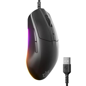 SteelSeries�Q�[�~���O�}�E�X�L���y�ʒ�x��1.35ms���ϋv8500DPI���J�j�J���X�C�b�`���܂�h�~PTFE(�e�t����)�\�[��3�]�[��RGB�C���~�l�[�V����Rival3Gen262515�u���b�N