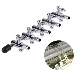 【高性能エアーバルブマニホールド】アクアリウム用空気弁1セット(5方)-独立制御バルブで均一な空気流を実現水タンクエアポンプ分岐