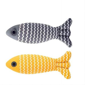猫おもちゃ猫ぬいぐるみ魚おもちゃ猫歯みがきおもちゃペット猫魚おもちゃぬいぐるみ猫遊び(イエロー+グレー)