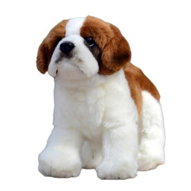 lilizzhoumaxセントバーナード犬のぬいぐるみリアルな犬のぬいぐるみスーパーソフトプラッシュ女の子のおもちゃ子供用室内装飾(ブラウン10.6インチ)M