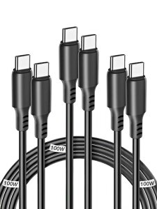 USB C �P�[�u�� 100W�}���[�d PD�Ή�1Mx3 USBC & USBC �P�[�u��-�f�[�^�]�� ���ϋv�� �f���h�~ USB Type C to Type C for iPhone 16/15 Pro/Plus/Pro Max�AMacBook