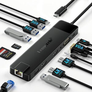 Lemorele�h�b�L���O�X�e�[�V����hdmi2��LANUSBC�n�u13-in-1TypeC4K�f���A��HDMI3��ʊg��MST�g���v���f�B�X�v���C�h�b�NHDMi2�|�[�gVGA�AUSB-CPD100W