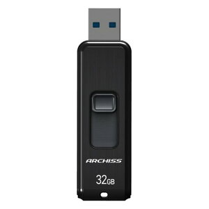 �A�[�L�X(Archiss) USB������ 32GB USB3.2(Gen1) / USB3.1(Gen.1) / USB3.0 / USB2.0 �Ή� �X���C�h�� �X�g���b�v�z�[���t�� �L���b�v���X�f�U�C�� AS-032GU3-PSB
