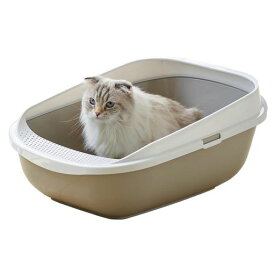 【OFT】 メガトレー ライト グレー 青タグ 大きい猫トイレ 飛散 防止 サイズ(約):幅42.6x奥57.6x高25.5cm