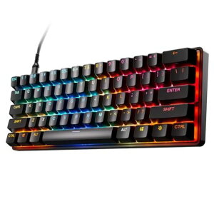 SteelSeries ���s�b�h�^�b�v ���s�b�h�g���K�[ ���� �Q�[�~���O�L�[�{�[�h �~�j�T�C�Y Apex Pro Mini Gen 3 US �L�� �p��z�� OmniPoint�X�C�b�` 2-in-1�A�N�V�����L�[ ���� �u���b�N 64913