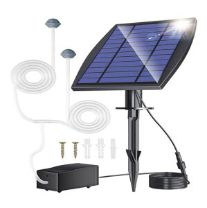 エアポンプソーラー充電式酸素ポンプ小型水槽ポンプ0.5-0.9L/min2.5W静音設計設置簡単配線不要各種水槽の酸素供給ガーデン噴水/庭池/生け簀/魚タンク/屋外釣りに適用