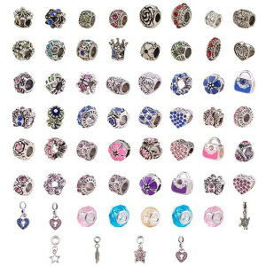 [PHPandaHall]��60�Z�b�g���[���s�A���X�^�C���r�[�Y�匊�r�[�Y�����`���[�����C���X�g�[���u���X���b�g�l�b�N���X�W���G���[�p���������F10~27x5~14x8~11mm