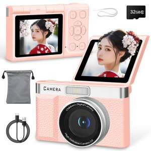 UNEEDIT �f�W�^���J���� 4400����f 1080P�^�� 8�{�Y�[�� 2.4�C���` 180°��] 32G SD�J�[�h�t�� �X�}�z �]�� ���g�� �R���p�N�g �y�� �f�W�J�� �q�� �J���� �I�[�g�t�H�[�J�X AF �w�� ���S�� �C�w���c