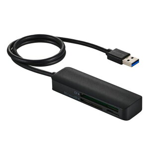 �G���R�� �J�[�h���[�_�[ USB-A 3-in-1 USB 5Gbps UHS-I �P�[�u����50cm �ySDXC/SDHC/SD/microSDXC/microSDHC/microSD�Ή�/�R���p�N�g�t���b�V���Ή��z �u���b�N MR3-C30EBK